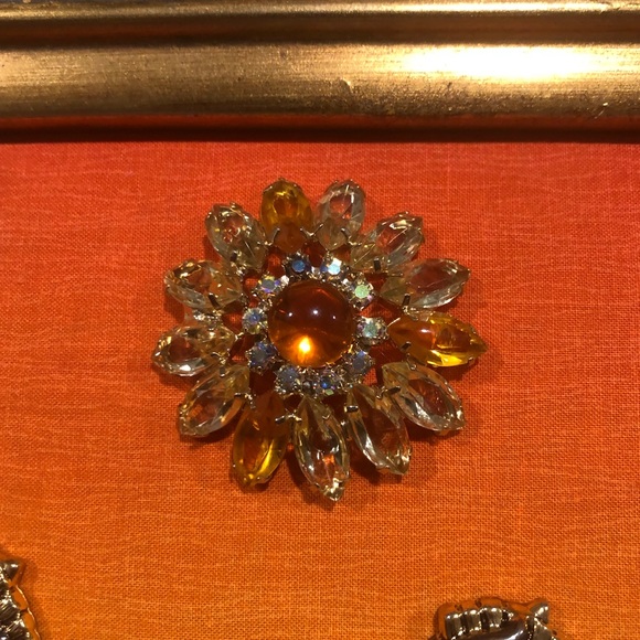 FRAMED JEWELRY ART COLLAGE “AFRICAN PLAINS “ SUNSET OMBRÉ COLORS UNIQUE HANDMADE - Picture 5 of 8